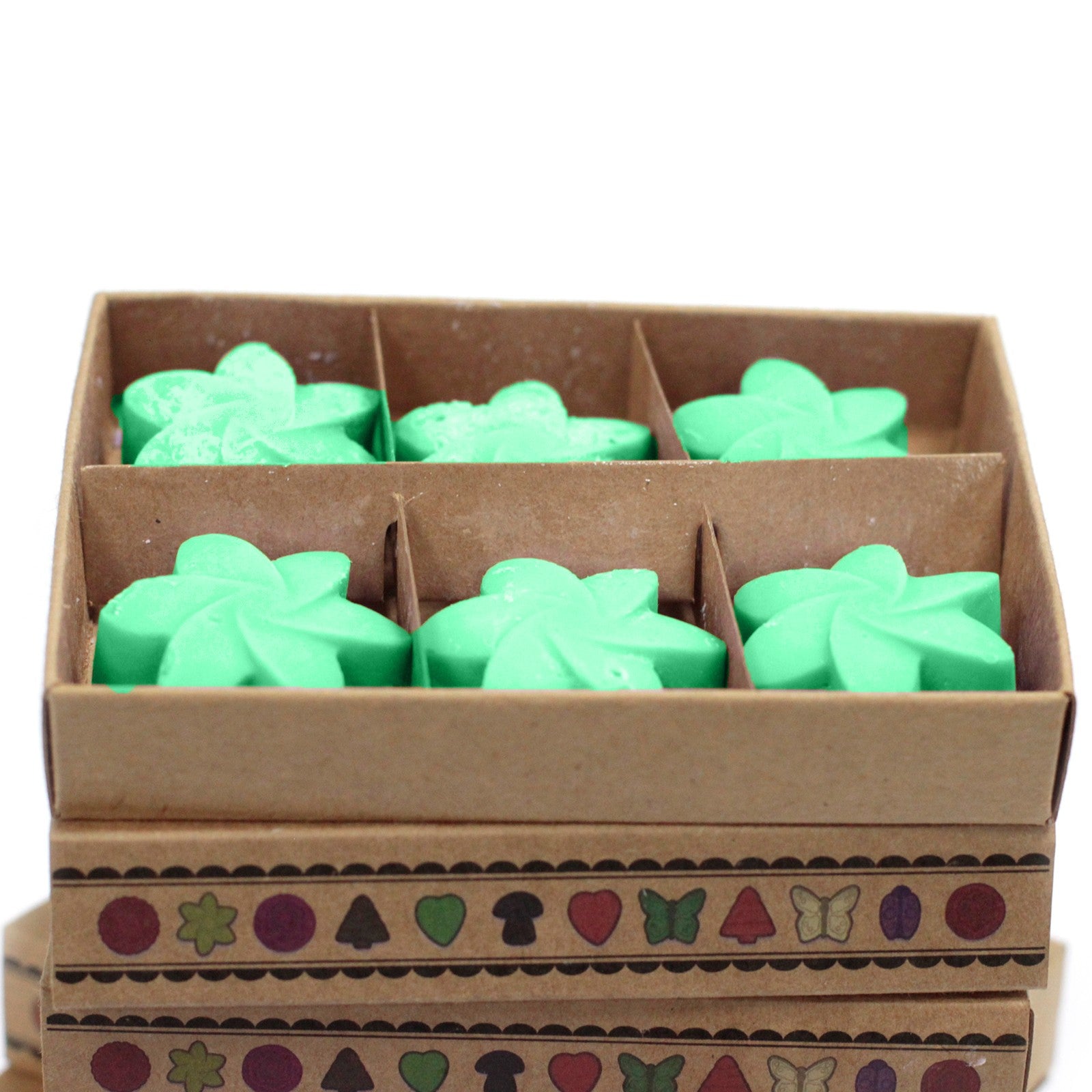 Box of 6 Hidden Garden soy wax melts – large luxury floral green scent

