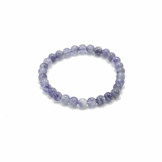 Amethyst gemstone manifestation bracelet with soft purple beads, symbolising calmness, clarity, and emotional balance.


