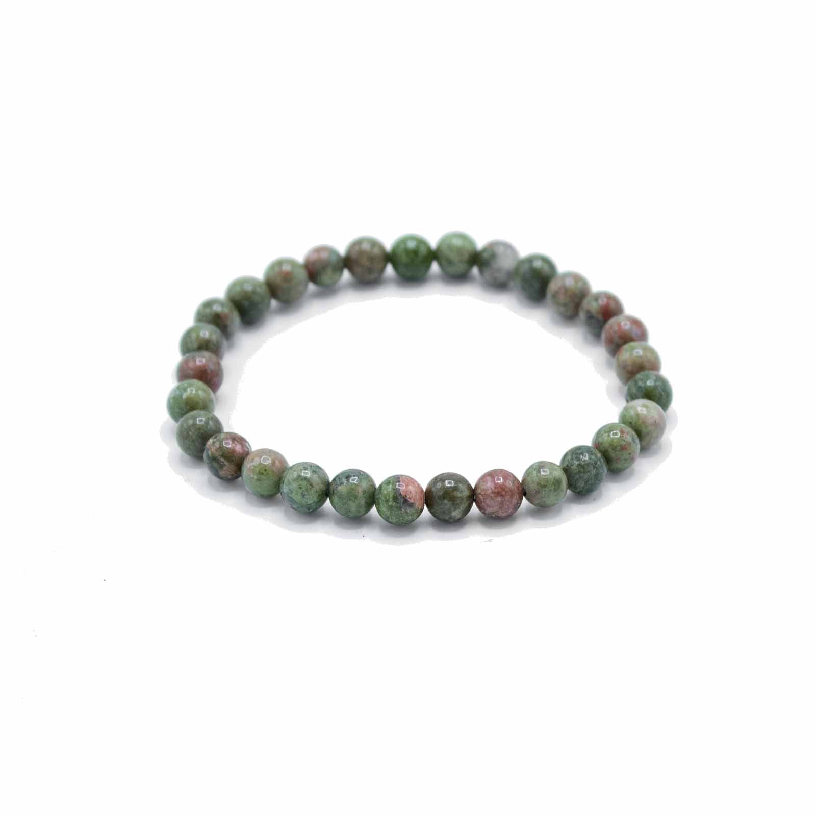Green Jasper gemstone manifestation bracelet with vibrant green beads, symbolising growth, renewal, and steady personal transformation.

