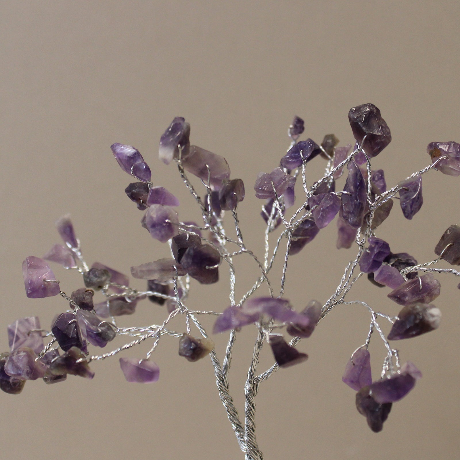 Amethyst crystal tree with orgonite base – handmade with 80 stones of natural crystals