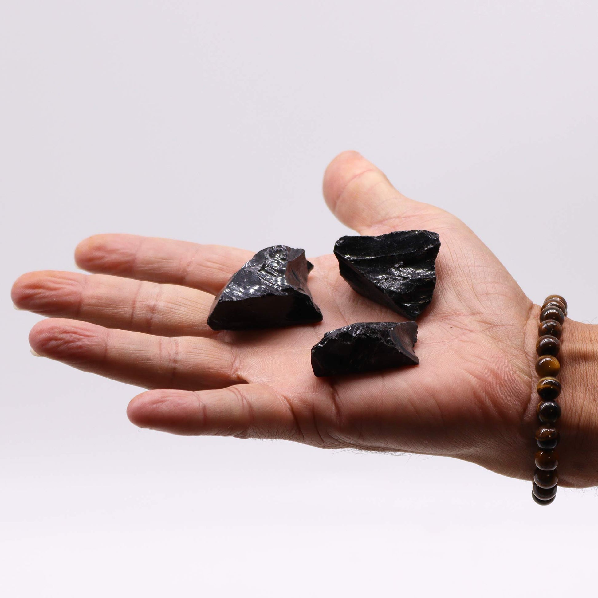 Raw Black Agate crystal – dark rough stone for grounding and protection

