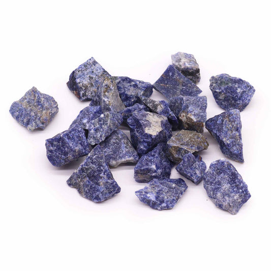 Raw Sodalite crystal – blue and white rough stone for truth and clarity

