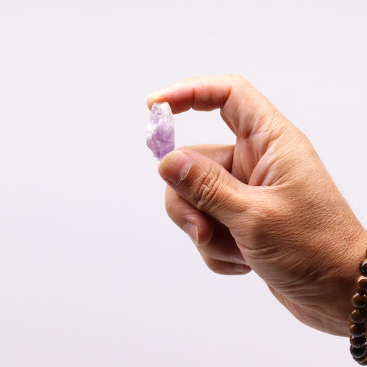 Amethyst rough point – raw purple crystal point for intuition and balance

