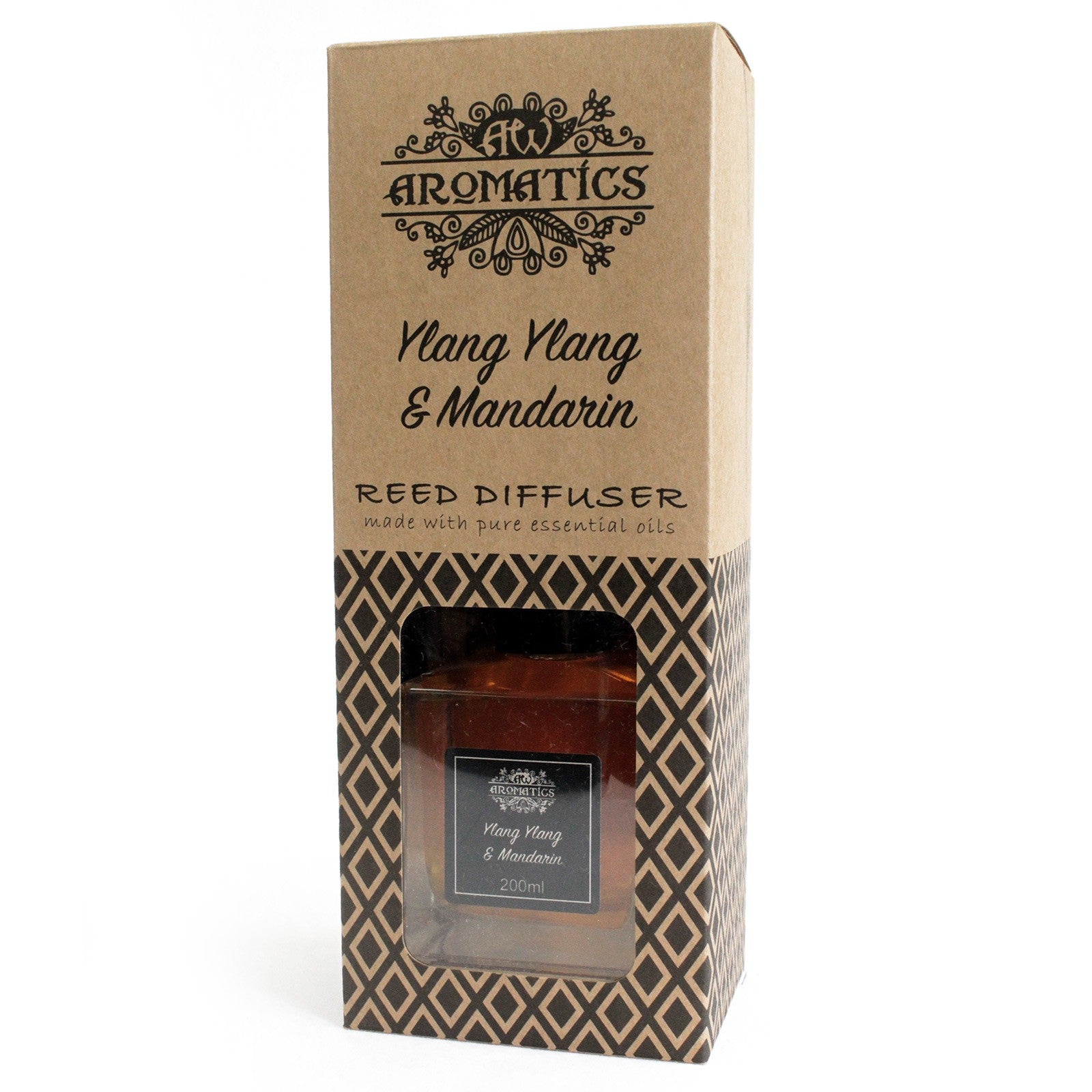 200ml reed diffuser with Ylang Ylang and Mandarin essential oils in a stylish gift box

