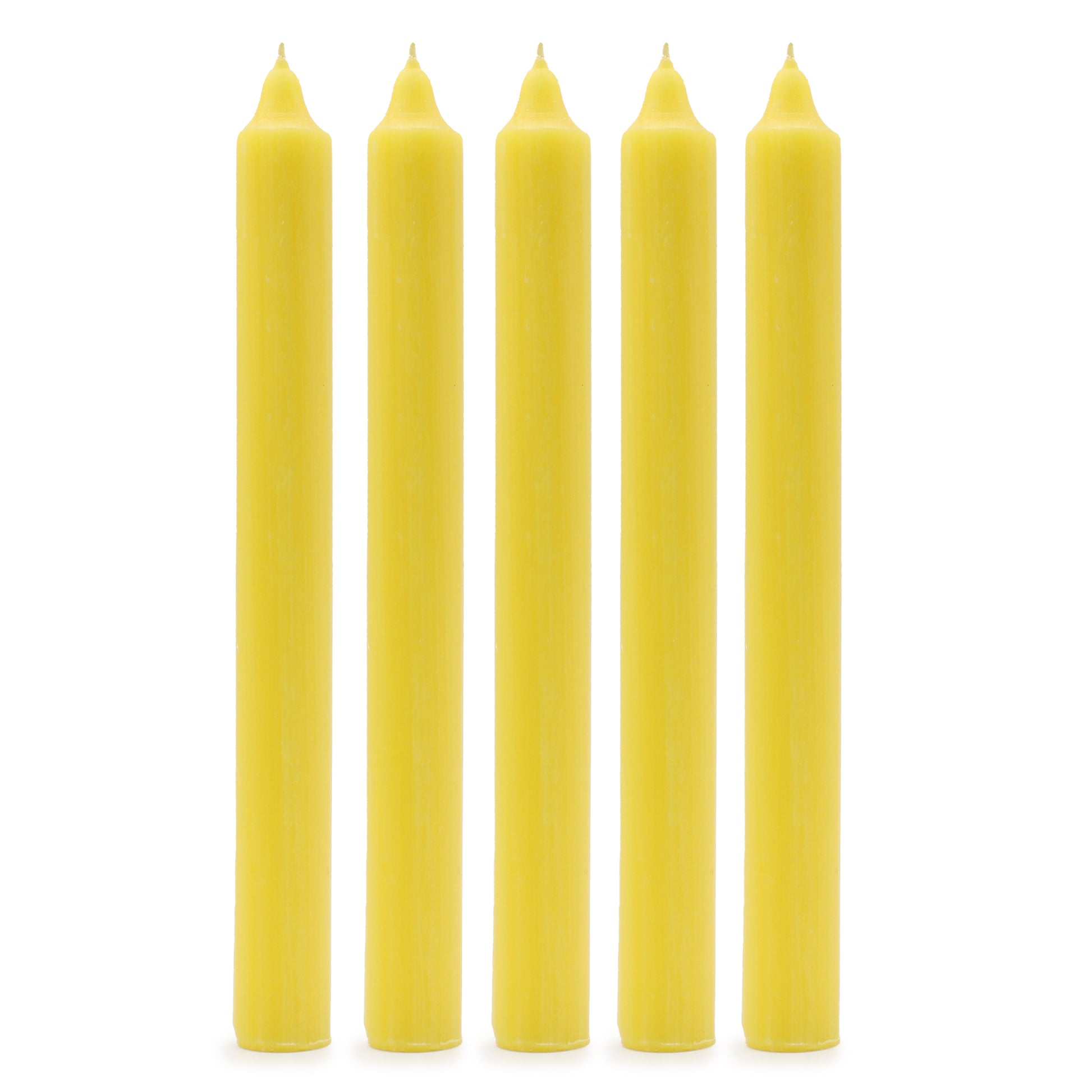 Rustic Lemon yellow British dinner candles – pack of 5

