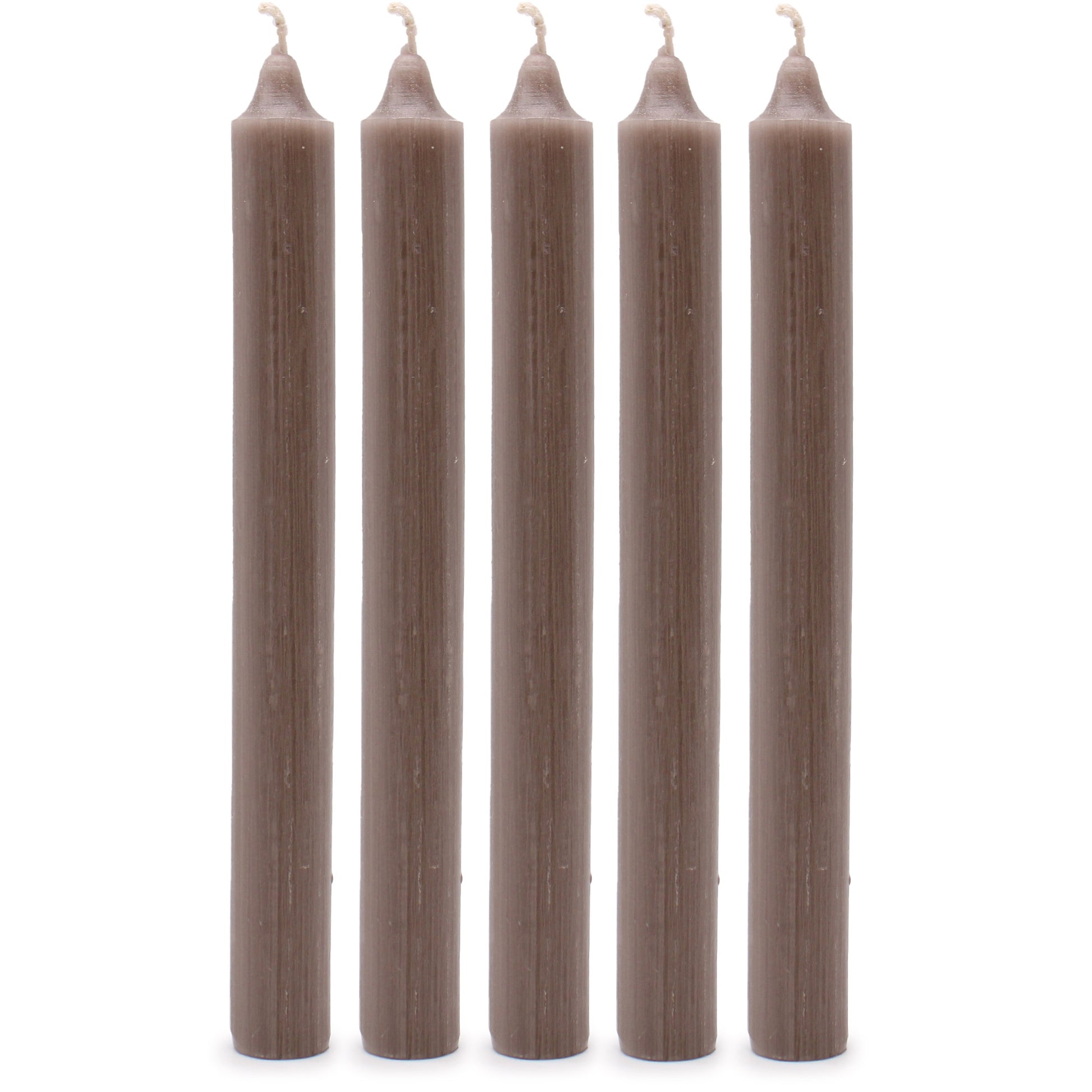 Rustic Taupe British dinner candles – pack of 5

