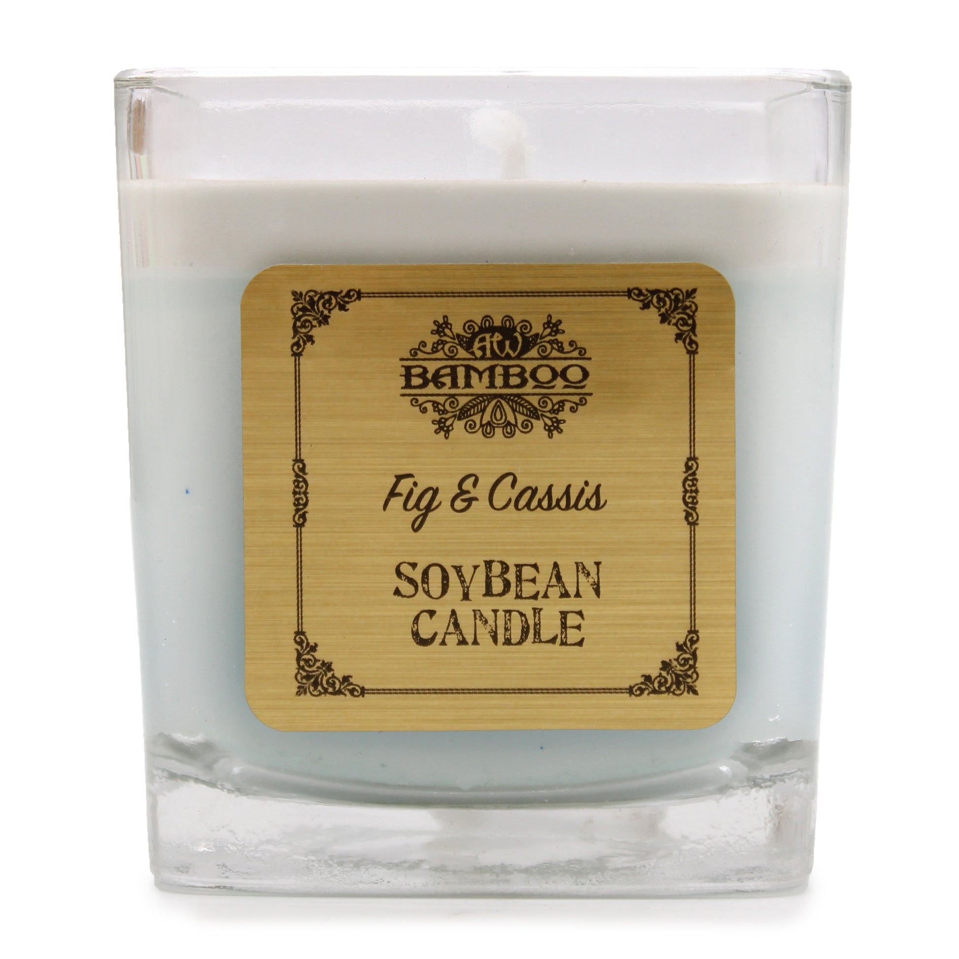 Soy wax candle in square jar – Fig & Cassis fragrance

