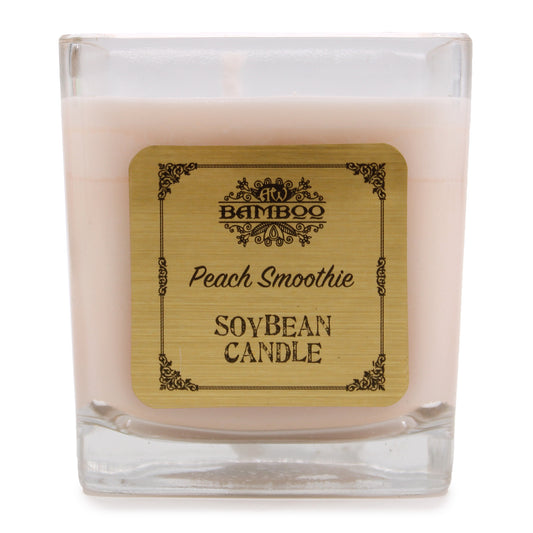 Soy wax candle in square jar – Peach Smoothie fragrance

