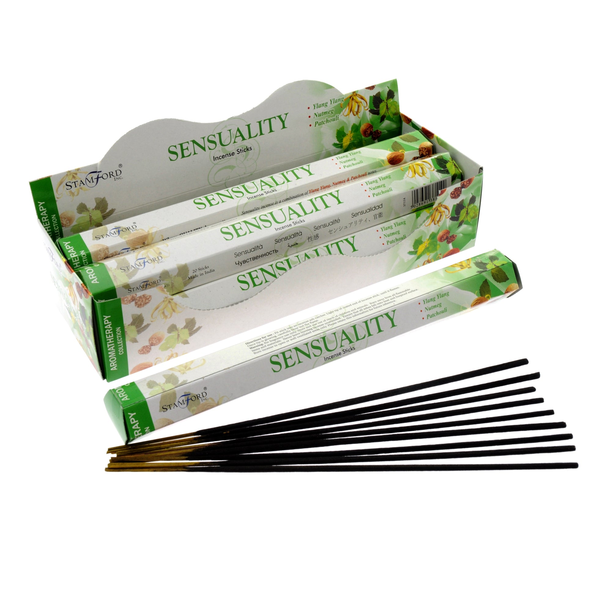 Stamford Premium Hex Incense Sticks – Sensuality with ylang ylang, nutmeg, and patchouli fragrance box and sticks

