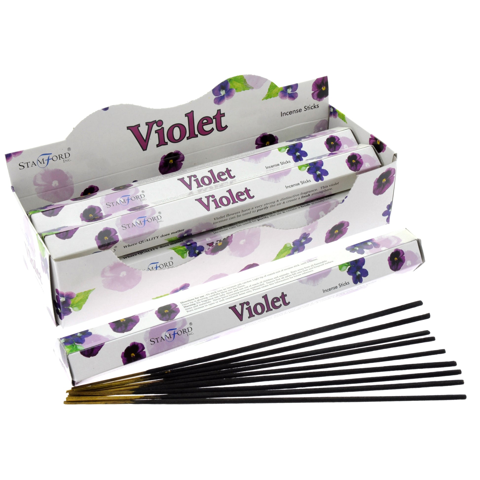 Stamford Premium Hex Incense Sticks – Violet fragrance box and sticks

