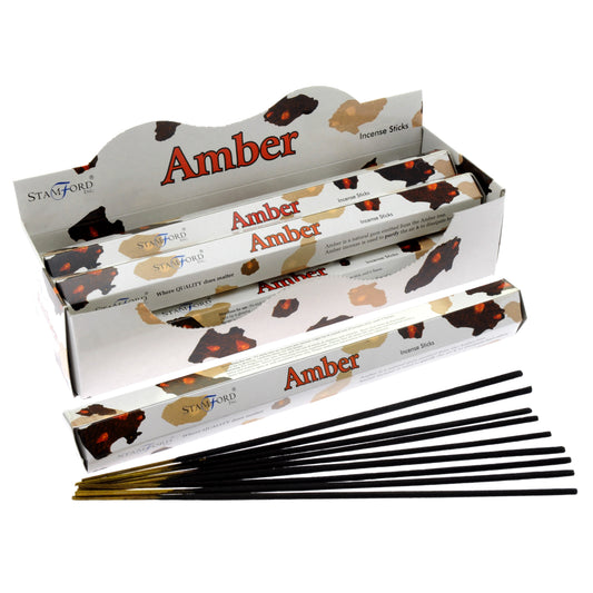 Stamford Premium Hex Incense Sticks – Amber fragrance box and sticks

