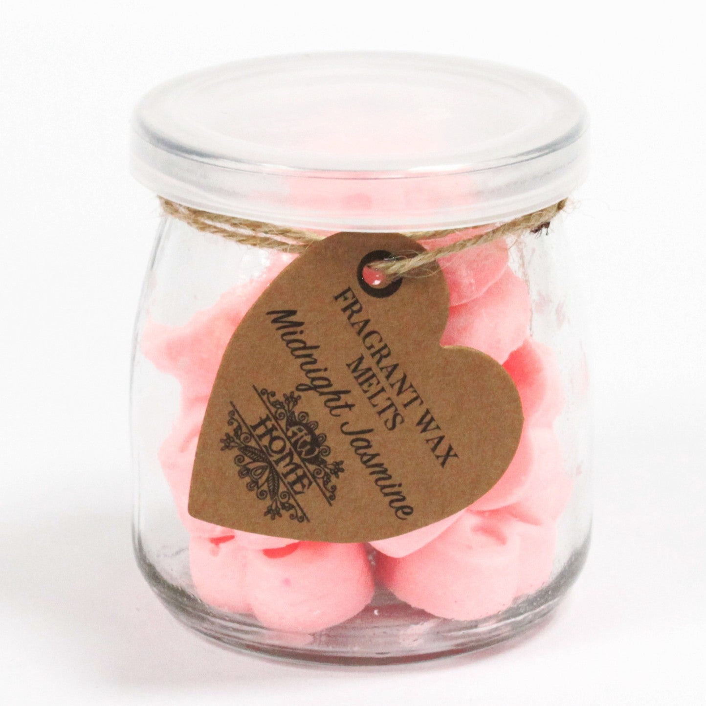 Midnight Jasmine soy wax melts – small hearts in reusable glass jar, approx. 16 melts

