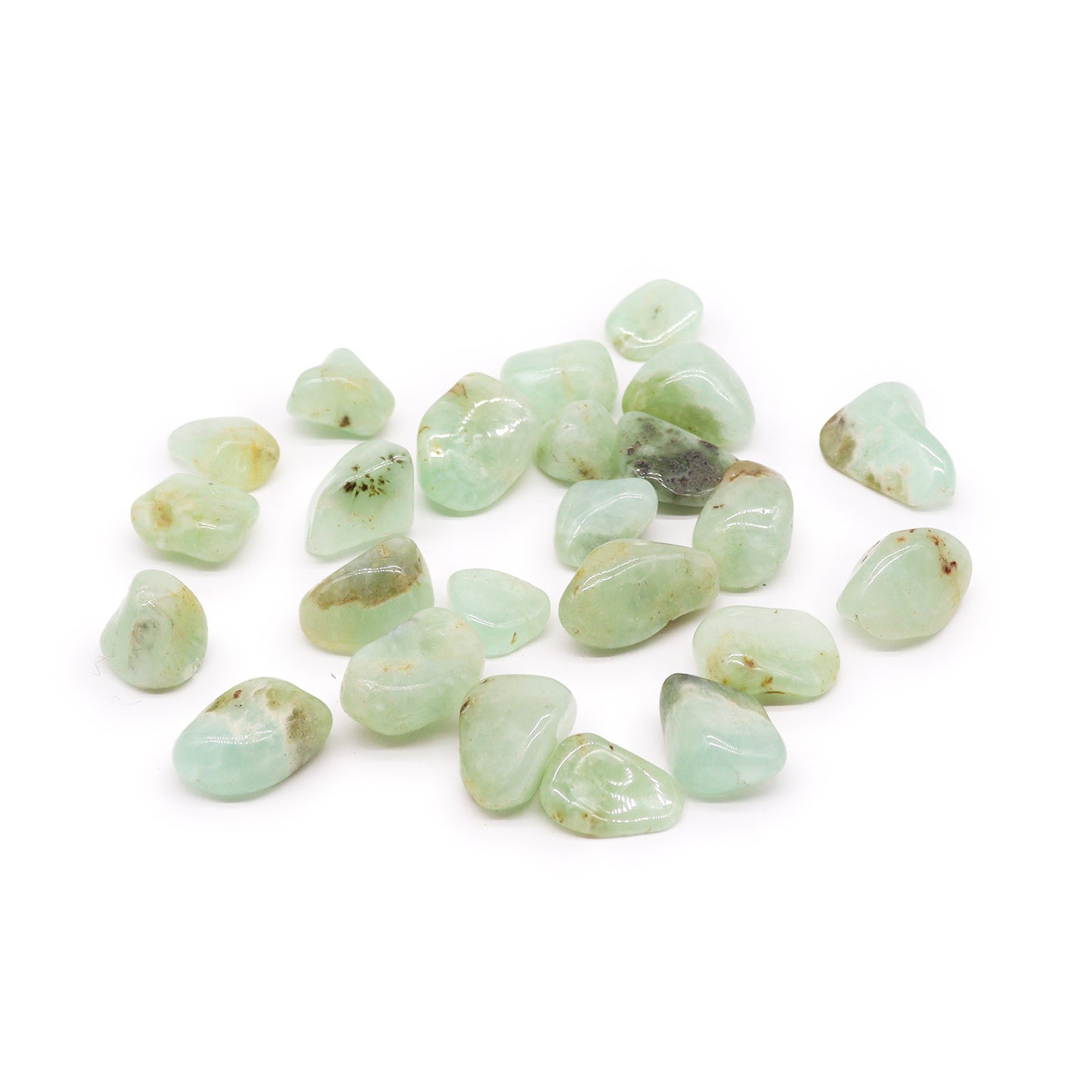 Large tumbled Prehnite crystal – soft green stone for healing and inner peace

