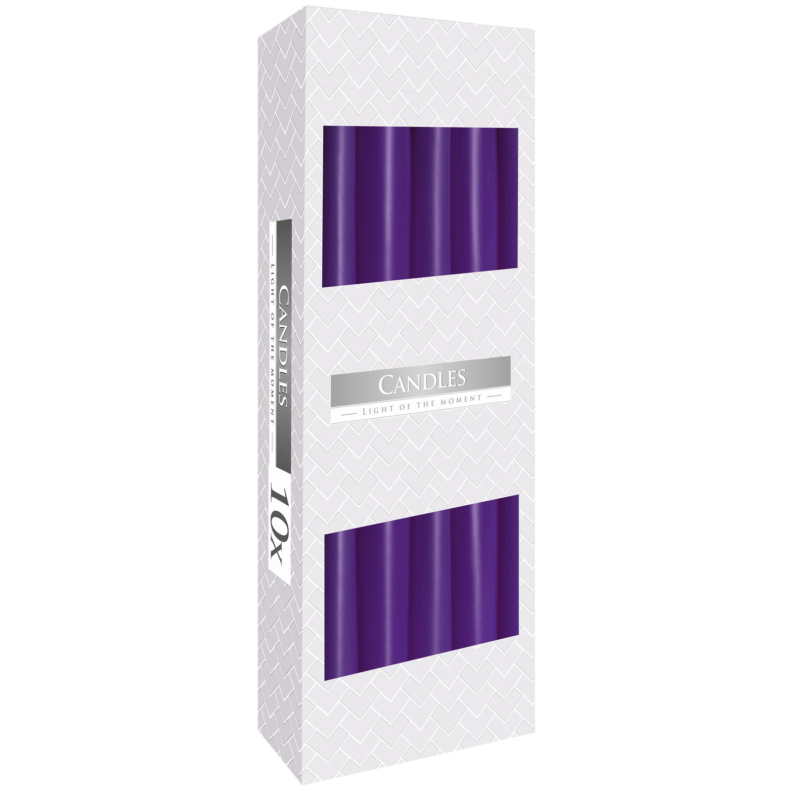 Lavender taper candles – box of 10

