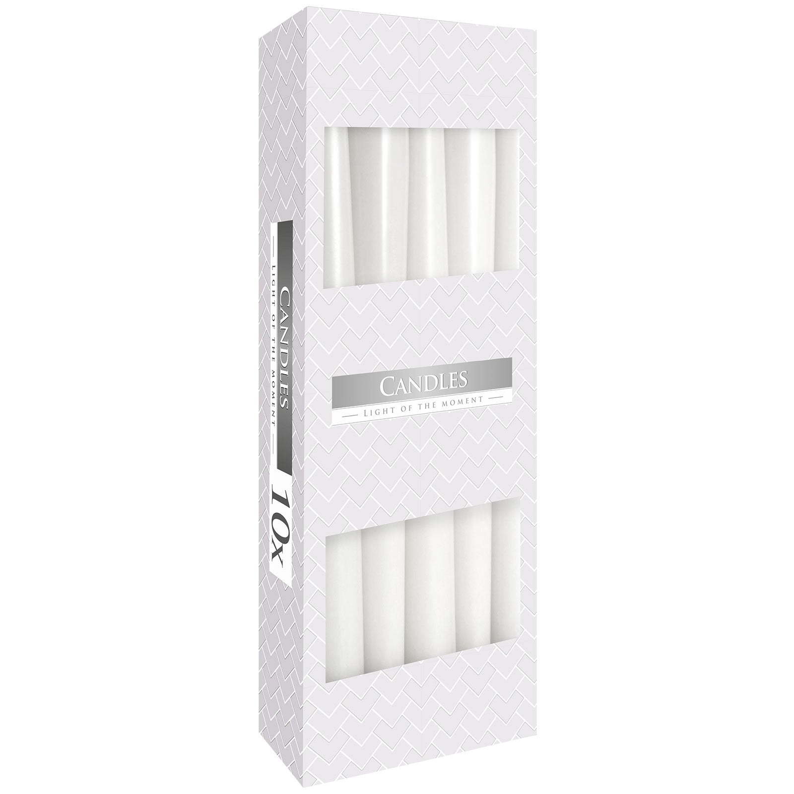 White taper candles – box of 10


