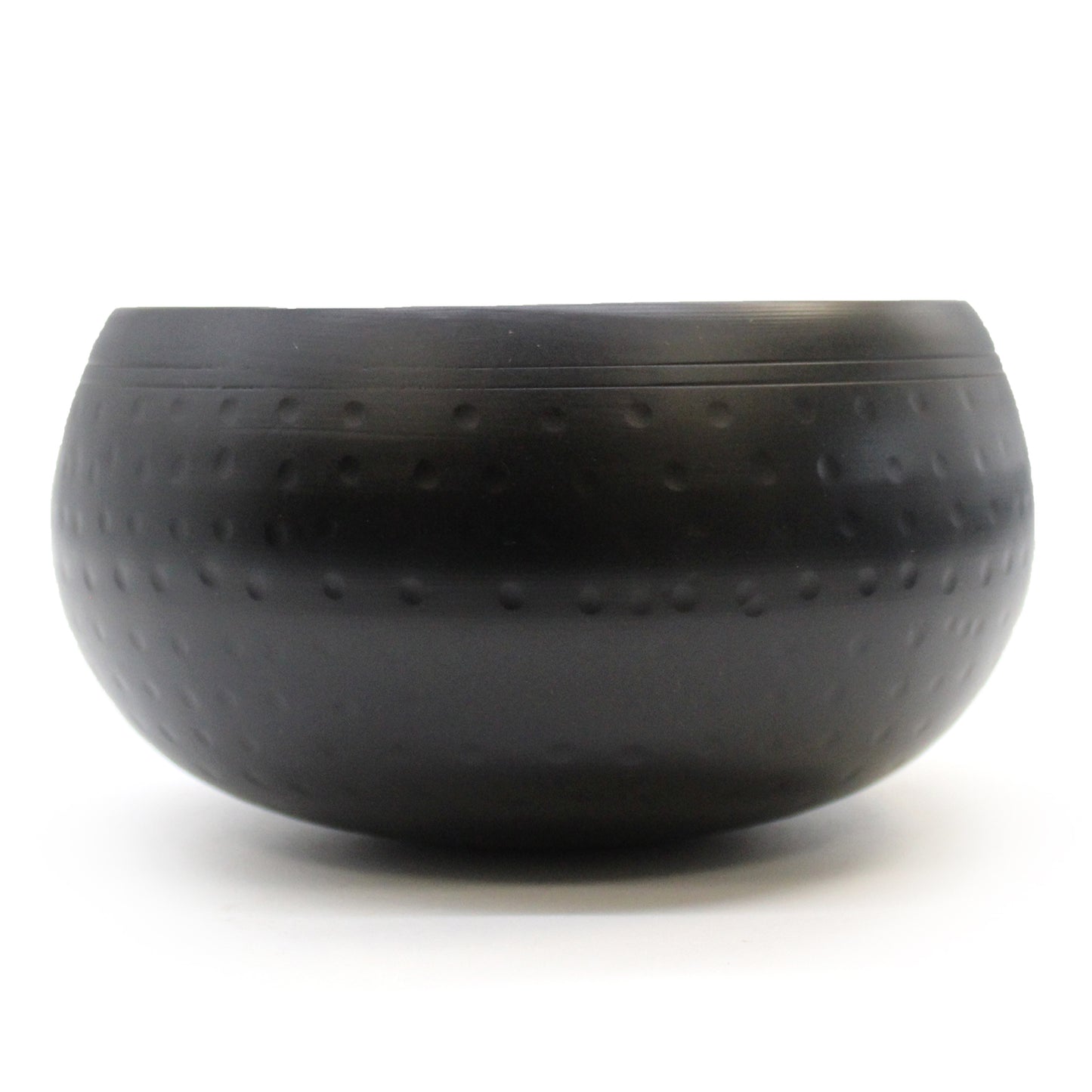 large black beaten singing bowl 18cm brass handmade in India


