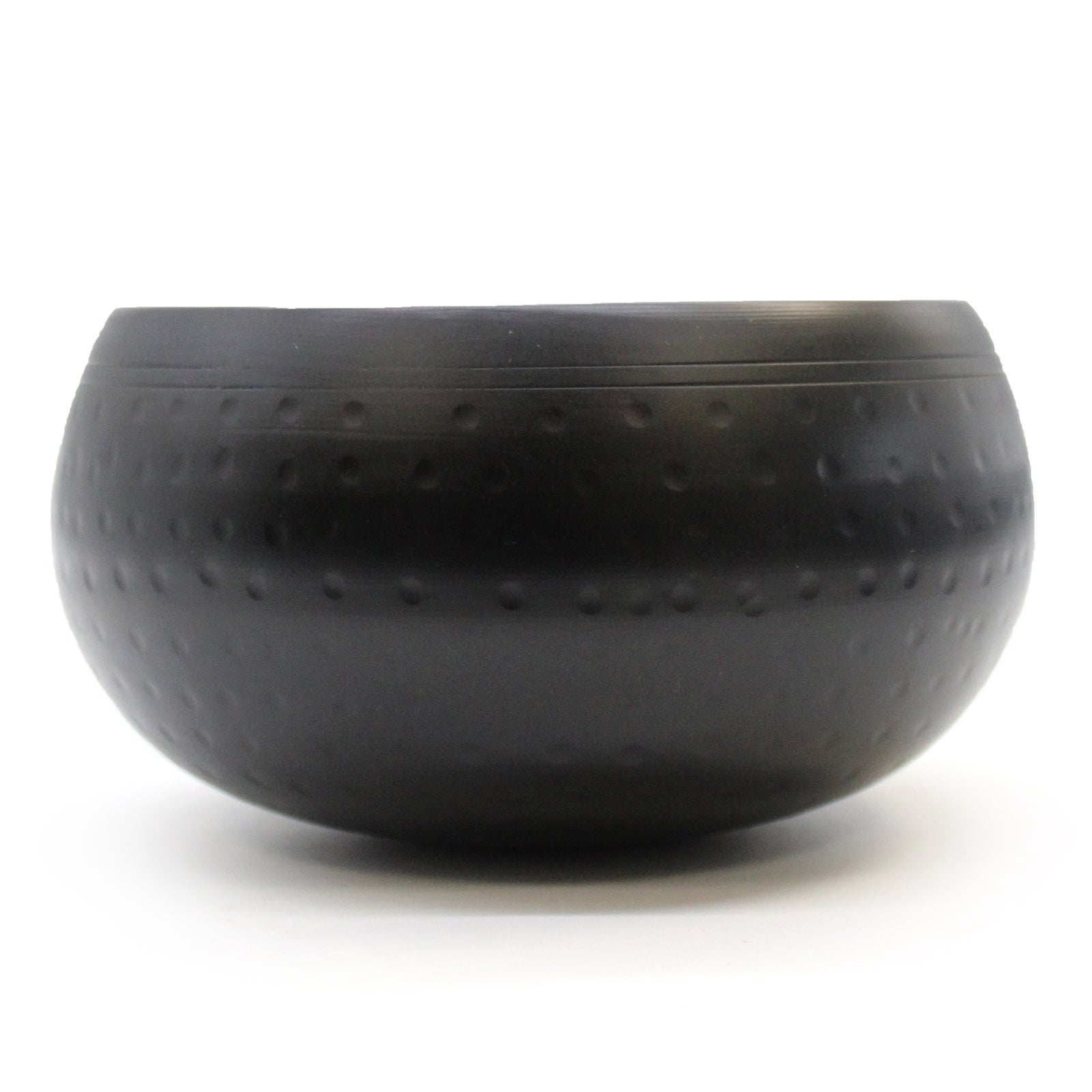 large black beaten singing bowl 18cm brass handmade in India

