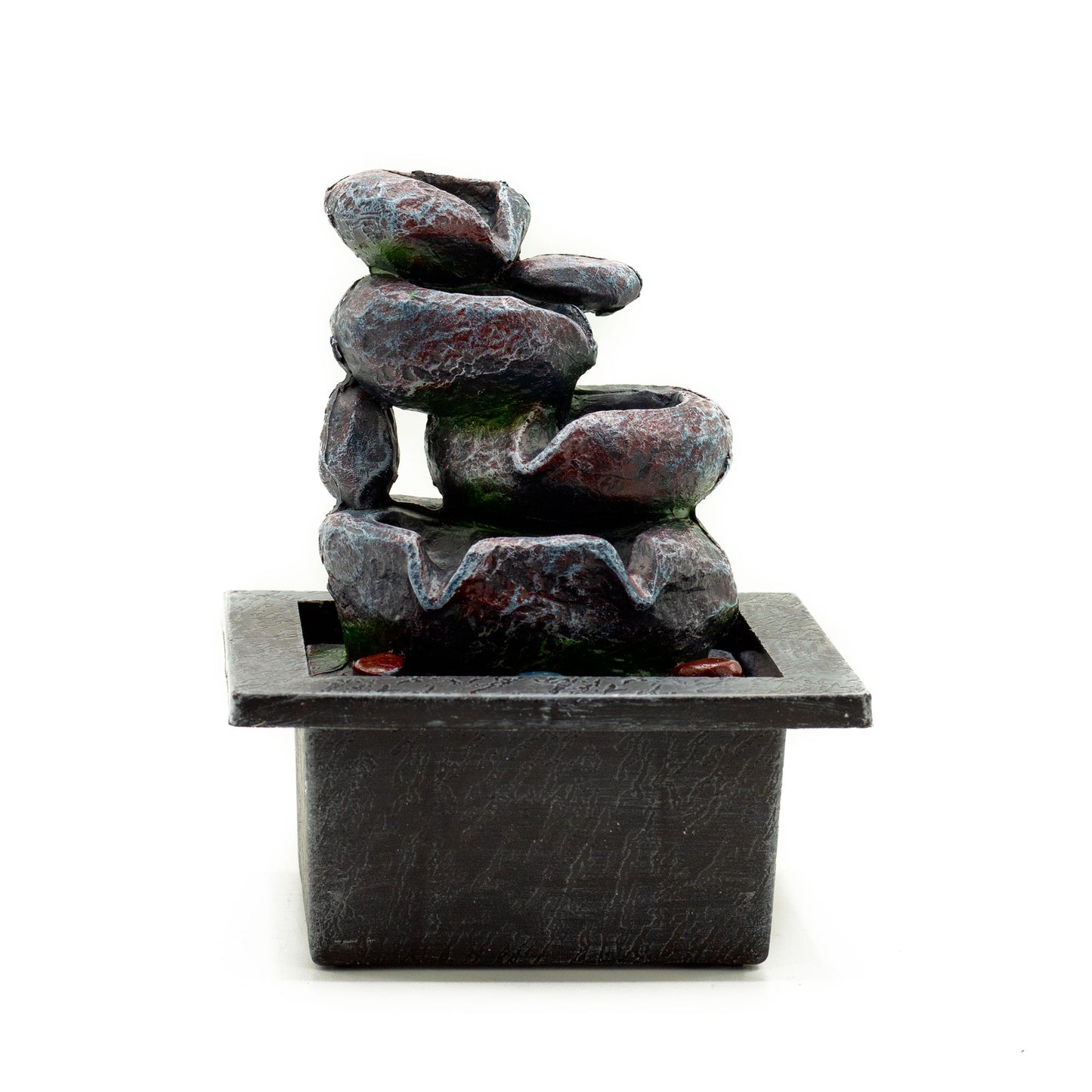 20cm tabletop water fountain with cascading rounded pots
