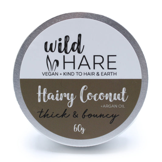 Coconut shampoo bar for thick and bouncy hair with argan oil, 60g vegan solid shampoo in aluminium travel tin

