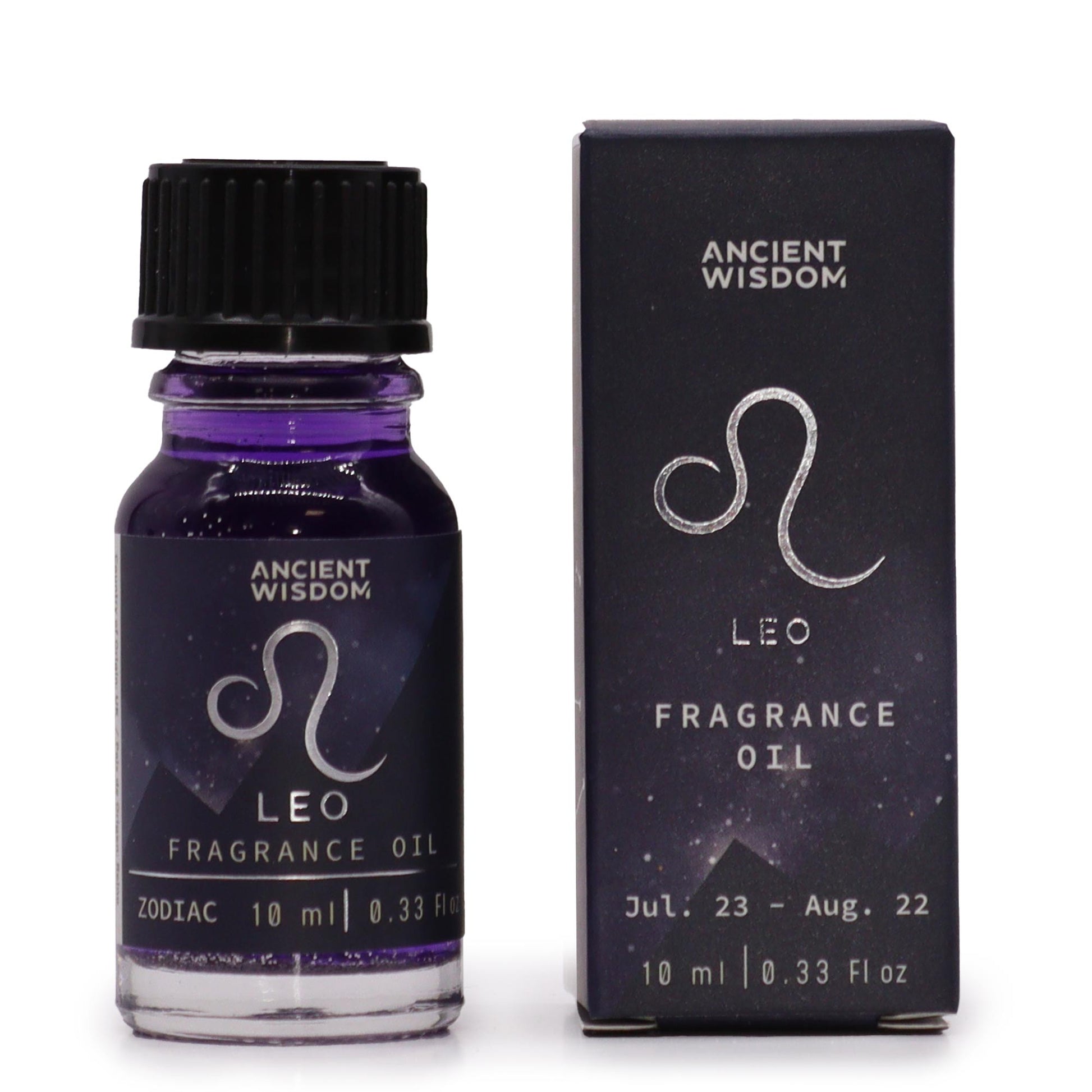 Leo zodiac fragrance oil 10ml with Frosted Citrine & Ginger scent and shimmering bio glitter

