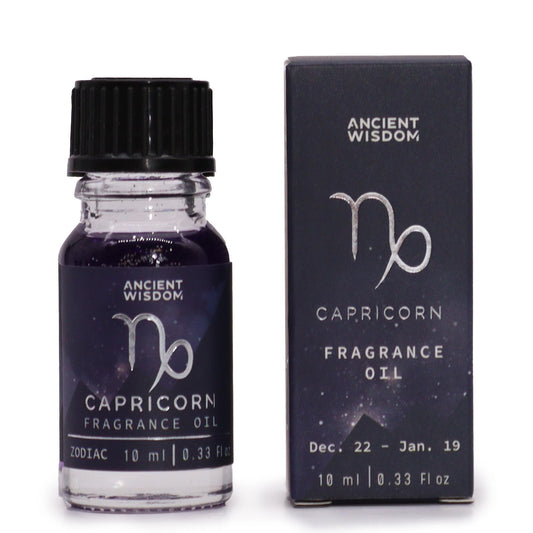 Capricorn zodiac fragrance oil 10ml with Glaze Lapis Lazuli scent and shimmering bio glitter

